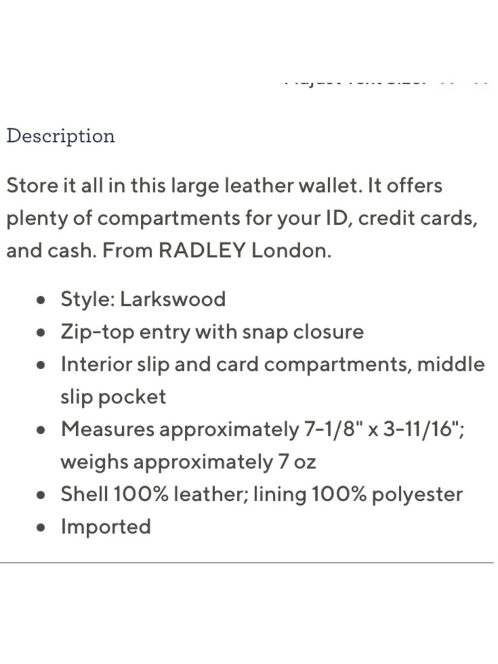 NWOT RADLEY Large Larkswood Tab Bifold Wallet - Picture 6 of 6